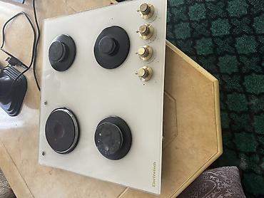 ikinci əl sobalar: Electrotech markalı 4 gözlü bişirmə paneli. Ağ keramika səthə malikdir — 2