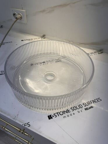 кухонный стеклянный стол: Раковина для ванной, Особенности: Глянцевое, Круглая форма