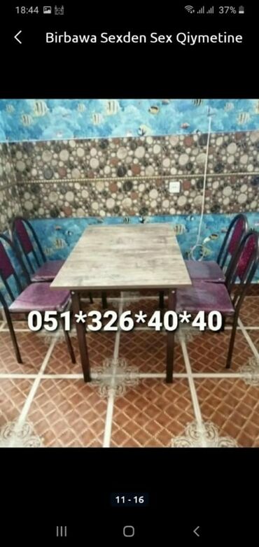 Masa və oturacaq dəstləri: Mətbəx üçün, Yeni, Açılan, Dördbucaq masa, 4 stul -da lalafo.az — 23 Masa və oturacaq dəstləri: Mətbəx üçün, Yeni, Açılan, Dördbucaq masa, 4 stul — 23