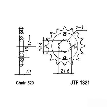 poni ekspres: Prednji lančanik za motocikl – JTF1321-12 (Jomthai/JT Sprockets) - — 2