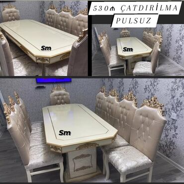 Masa və oturacaq dəstləri: Dördbucaq masa, 6 stul -da lalafo.az — 11 Masa və oturacaq dəstləri: Dördbucaq masa, 6 stul — 11