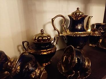 caydan dəsti: Çay dəsti, rəng - Qızılı, Farfor — 2