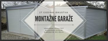 Garaže: Montažne garaže 6m x 3m ili po želji.
Pocinkovane ili plastificirane. na lalafo.rs Montažne garaže 6m x 3m ili po želji.
Pocinkovane ili plastificirane. - Kragujevac