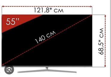 televizor alıram: Yeni Televizor Nikai 55" 4K (3840x2160), Ödənişli çatdırılma