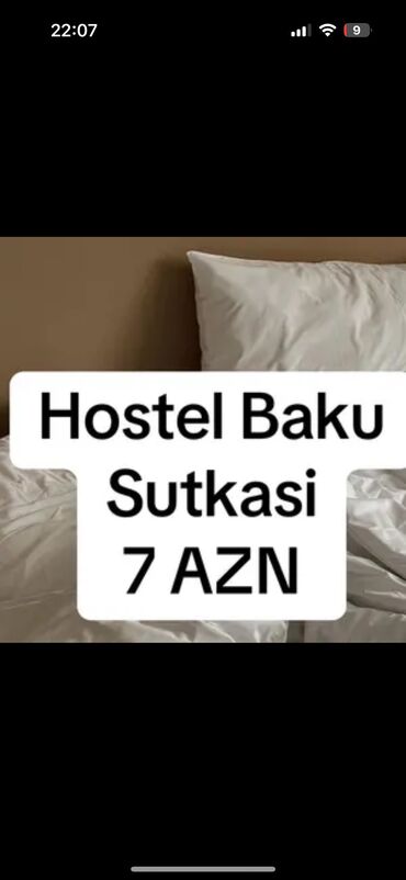 Otaqların günlük kirayəsi: Hostel 7 manat Sutkasi 
Metro Genclik 
Mammad araz 130
Teymur Aliyev