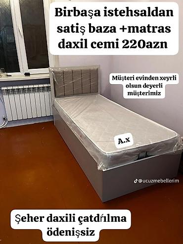 tekli yataq: Yeni, Təknəfərlik çarpayı, Bazalı, Matras ilə, Siyirməsiz — 2
