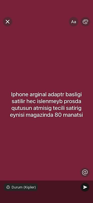 iphon 5: Məhsul: iPhone orijinal adapter başlığı Təsvir: - iPhone üçün — 1