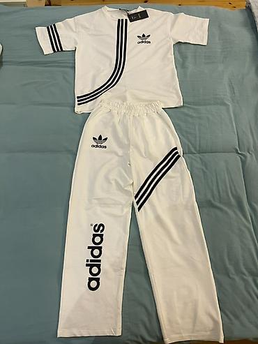 kurtkalar kişi ucun: İdman dəsti, Adidas, M, rəng - Ağ — 1