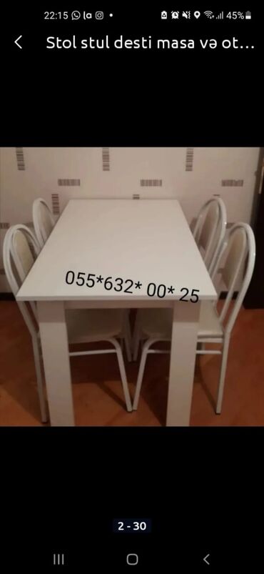 Masa və oturacaq dəstləri: Stol stul desti anbardan satiş var Modellər coxdur Rəng secimi etmək — 3