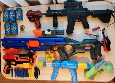 игрушки майнкрафт: Всё з орбизный автомат М416, автомат и три пистолета с мягкими