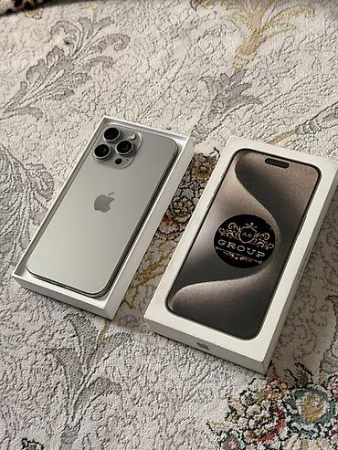 Apple iPhone: IPhone 15 Pro Max, Б/у, 256 ГБ, Natural Titanium, Коробка, 89 % — 3