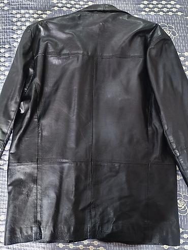кожный куртка: Мужское пальто, XL, Jack & Jones, Б/у, цвет - Черный, Самовывоз — 1