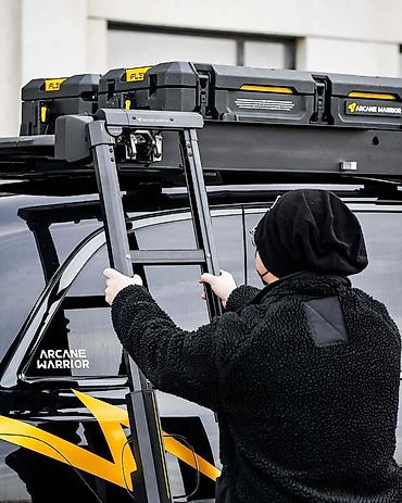 тент крыша: Выдвижная боковая лестница для экспедиционного багажника/кемпингового — 4