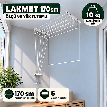asilqan taxta: Lakmet 170 sm — Tavan üçün paltar quruducusu, 5 qollu Lakmet 170 sm — 4