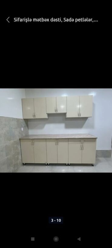 Mətbəx mebeli: Sifarişlə hazırlanmış müxtəlif ölçülü mətbəx mebelləri. Rəng və dizayn — 13