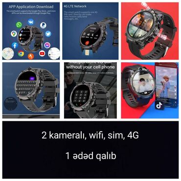 Smart saatlar: Yeni, Smart saat, Sim kart, rəng - Qara