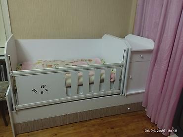 divan kontakt home: Uşaq beşiyi və komodlu modul dəst - Material: ağ rəngli — 1