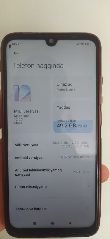 redmi note 8 128 gb qiymeti: Xiaomi Redmi Note 7, 128 GB, rəng - Göy, 
 İki sim kartlı, Face ID, Barmaq izi