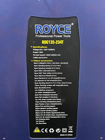 desler: ROYCE RDG135-234T – çoxfunksiyalı mini əl frezi (die grinder) seti — 2