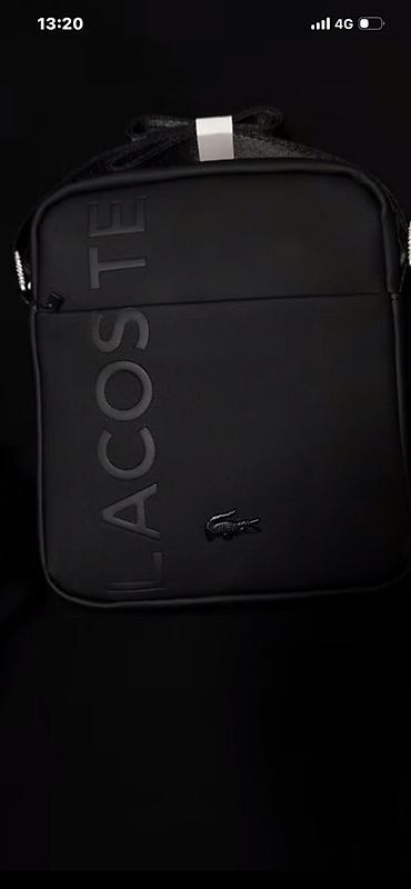 Сумка через плечо Lacoste, черная - Формат: компактная вертикальная