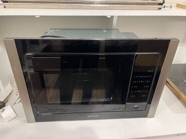 Кухонные вытяжки: Микроволновка Gorenje, Встраиваемая, С грилем, цвет - Черный, Б/у