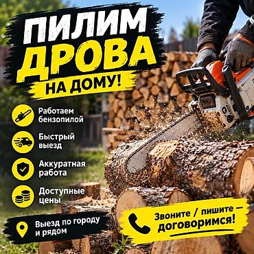 Услуга распила дров на дому. Работа выполняется бензопилой с выездом