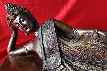 Figure: STARA FIGURA BUDE, RECLINING BUDDHA, LEŽEĆI BUDA, RETKO | Stara — 3