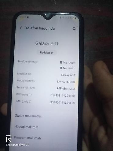 samsung online satış: Samsung Galaxy A01, rəng - Qara, İki sim kartlı — 1