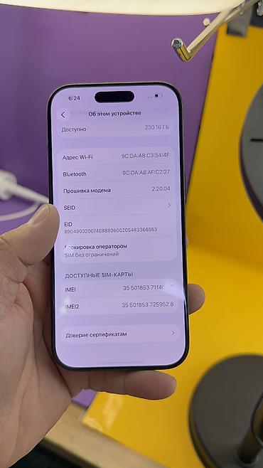 Apple iPhone: IPhone 16 Pro, Б/у, 256 ГБ, 89 % — 15