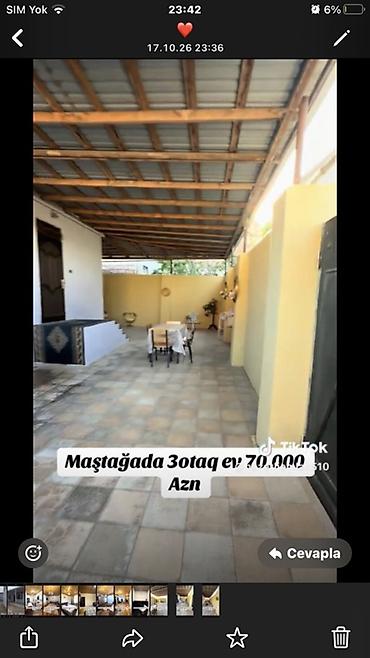 qubada ipoteka evler: Maştağada 3 otaqlı həyət evi. - Daxili plan: geniş zal, 2 yataq — 9