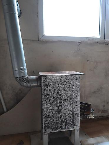 Metal soba – borulu çıxışı olan, otaq isitməsi üçün - Material: qalın