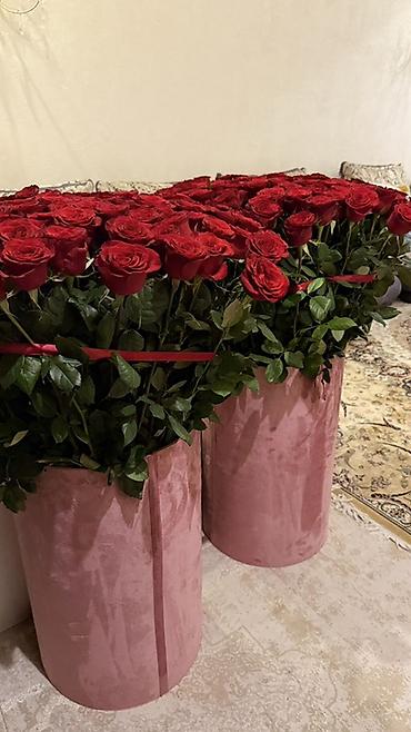 Композиция из красных роз в бархатных боксах (отдам ниже