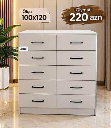 hamam xoncasi: Ağ rəngli, müasir dizaynlı komod - Ölçü: 100x120 - Qiymət: 220 AZN — 1