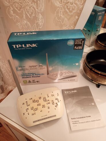 Modemlər və şəbəkə avadanlıqları: TP-LINK
1-Port 150Mbps
Wireless N ADSL2+
Modem Router — 2