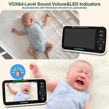 miki: HelloBaby HB6351 Uşaq Nəzarət Kamerası 5 düymlük ekranlı, gecəgörməli — 6