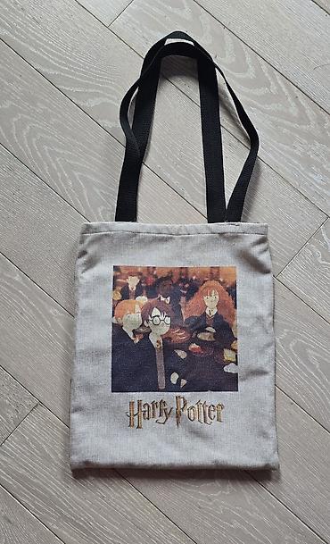 mekteb çanta: Harry Potter temalı kanvas tote çanta - Material: qalın, dayanıqlı — 1