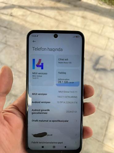 xiaomi note 9 ekran: Redmi Note 10S, 128 GB, rəng - Mavi, Barmaq izi — 5