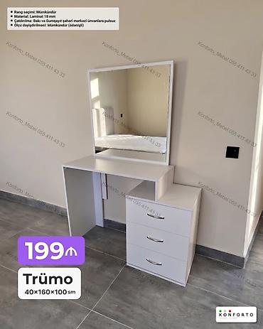 Ev və bağ: Trümo – 40×160×100 sm Ağ rəngli, müasir dizaynlı trümo: - Böyük — 1