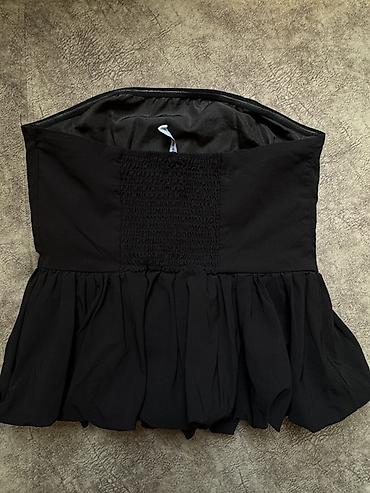 cone korse: Qara strapless üst (korset tipli bluz) - Rəng: qara - Model — 3