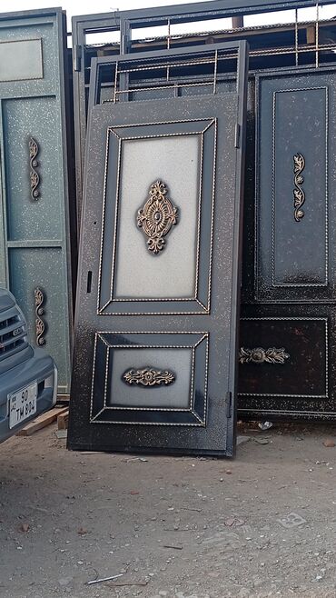 Həyət darvazaları: Dəmir Həyət darvazası, Yana açılan, Mexaniki, rəng - Mavi — 16