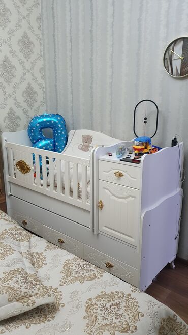 Təknəfərlik uşaq çarpayıları: Oğlan və qız üçün, İşlənmiş, Çarpayı, Bazalı, Matras ilə, Siyirməli