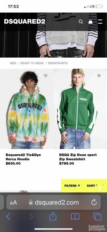 Trenerke: Donji deo trenerke, XL, Dsquared2, bоја - Siva, Pamuk — 6