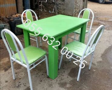 Bağ, çöl masa və oturacaq dəstləri: Yeni, Kvadrat masa, 4 stul, Açılan, Stullar ilə, Metal, Azərbaycan — 3