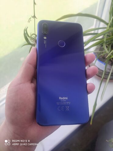 оппо телефон: Xiaomi, Redmi Note 7, Б/у, 64 ГБ, цвет - Голубой, 2 SIM