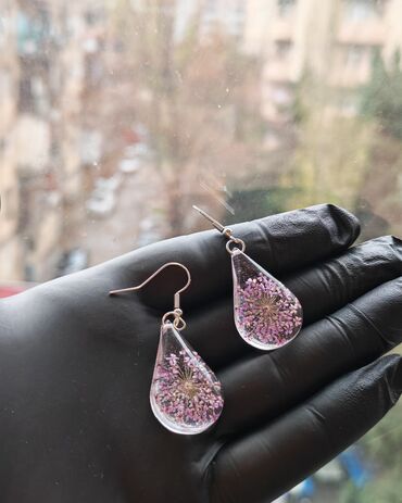 Kulonlar: Epoksi qatqı ilə hazırlanmış əl işi kulonlar - Çiçək kolleksiyası — 23