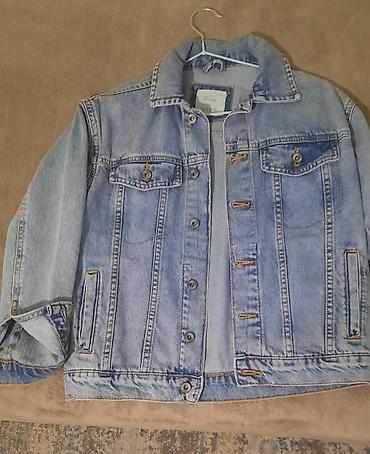 cins pencek: Oglan usaq 9-10 yas ucun Mavi denim cins gödəkçə - Klassik kəsim, düz — 1