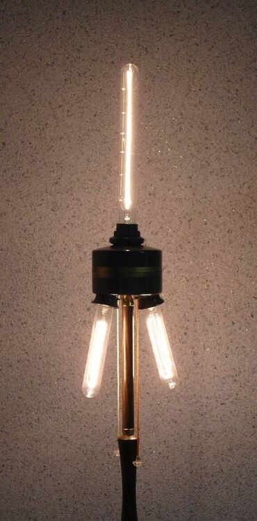 Освещение: Светильник, тренога, винтаж, лофт. Серебро (напольный выключатель)- — 10