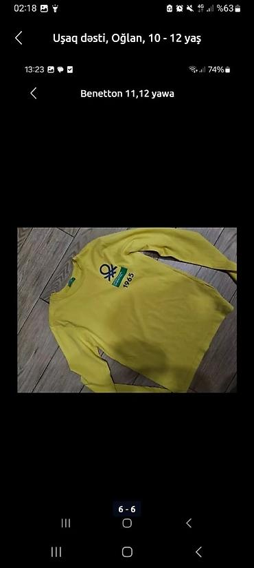 düyməli uşaq koftaları: Uşaq geyimləri – 10-12 yaş - Benetton sviter/svitşotlar: - Boz — 3