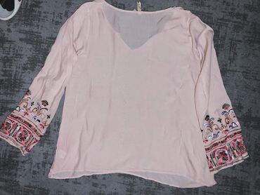 Košulje, bluze i tunike: XL (EU 42), Vez, Jednobojni, bоја - Bela