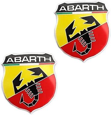 Auto delovi, gume i tjuning: Fiat Abarth znakovi oznake. Abarth samolepljivi metalni znakovi za — 2